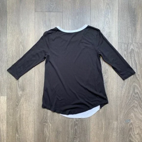 Aritzia Babaton Women's Top T-shirt Tee 3/4 Length Sleeve Cotton Blend Size XS - Picture 7 of 12